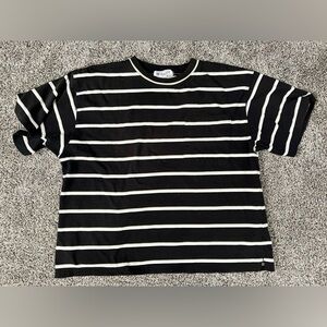 Vintage Black and White Striped Top